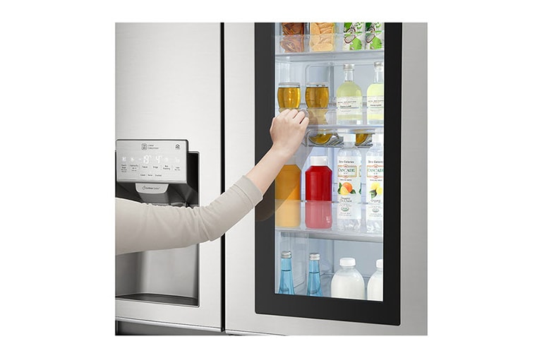 LG F Energy Rated InstaView Door-in-Door Smart Refrigerator with Non-Plumbed Water, GSX961NSAZ